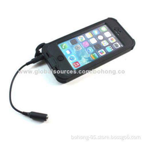 Waterproof PC Cases for iPhone 5S, Tempered Glass Screen Protector, Passed 2M Waterproof Test
